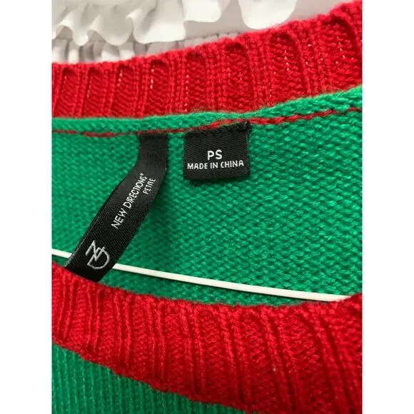 New Directions Petite “Meowy Christmas” Cat Ugly Christmas Sweater – Size PS - Picture 4 of 5